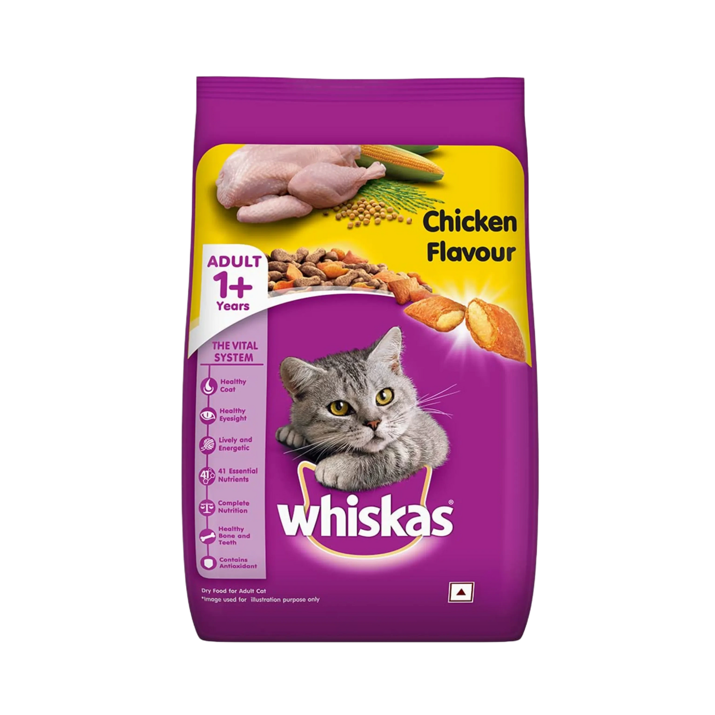 WHISKAS ADULT CHICKEN DRY FOOD (M) - Animeal