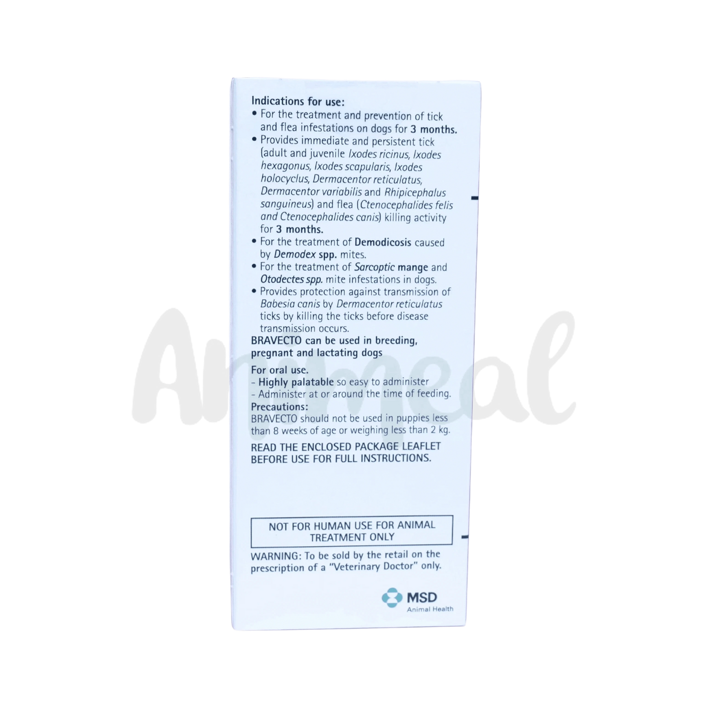 BRAVECTO (40-56KG) DOG TABLET - Animeal