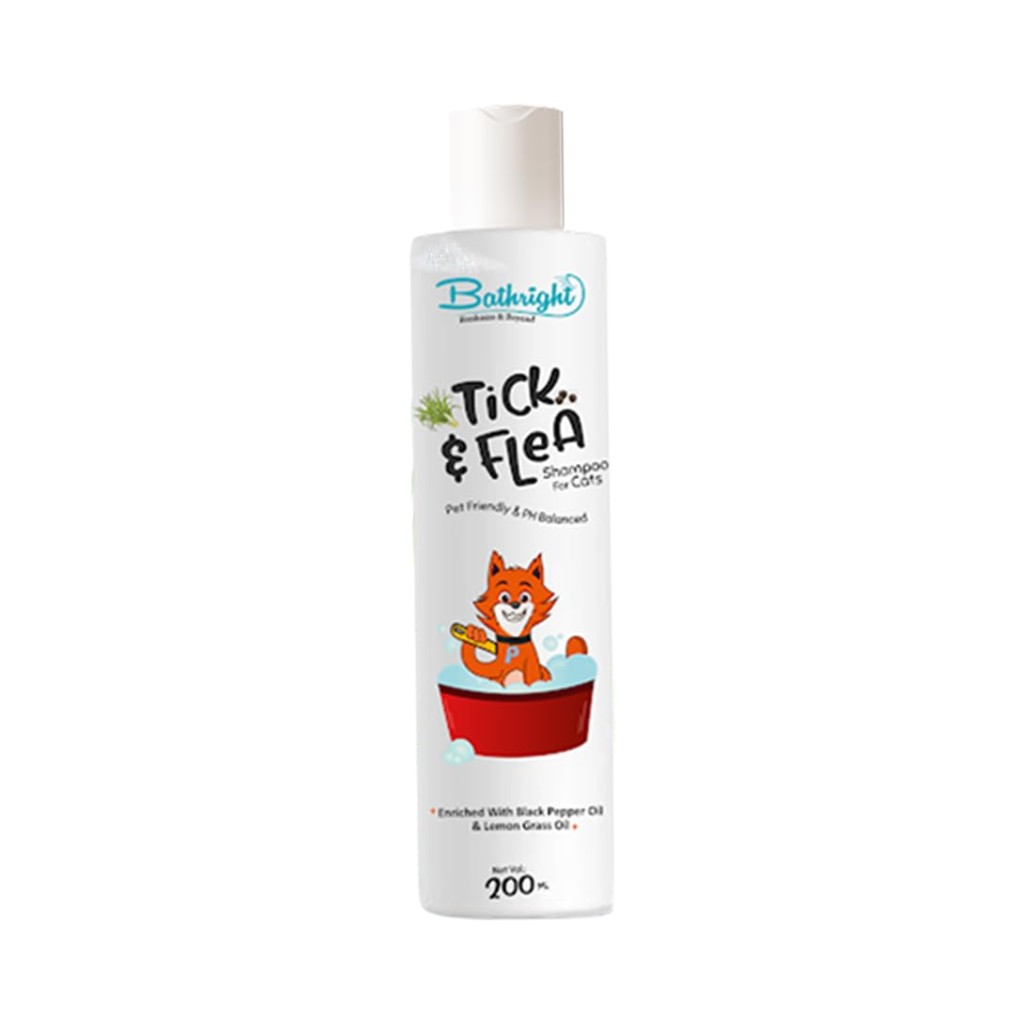 Bathright Tick and Flea Cat Shampoo, 200ml - Animeal