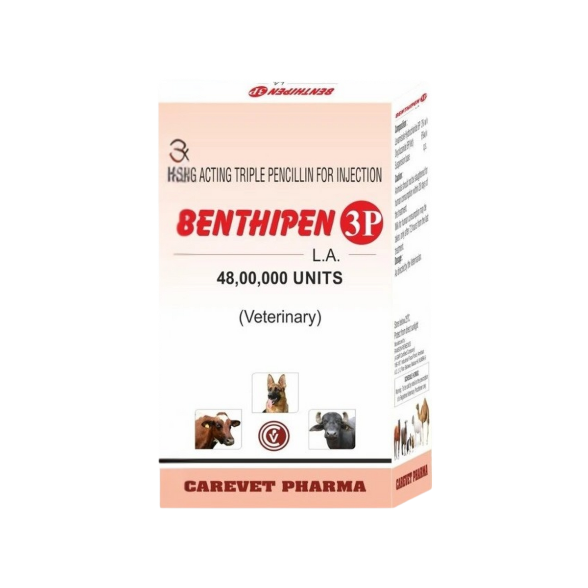 Carevet Pharma Benthipen 3p L.a Injection for Cattle, 2.5g - Animeal