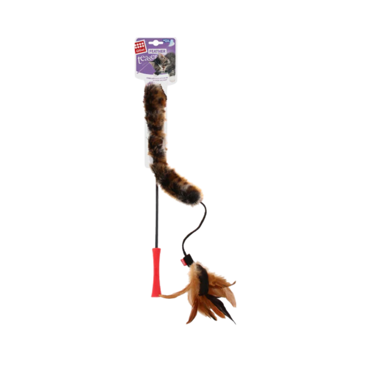 Catwand Feather Teaser with Natural Feather & Tpr Handle for Cats - Animeal