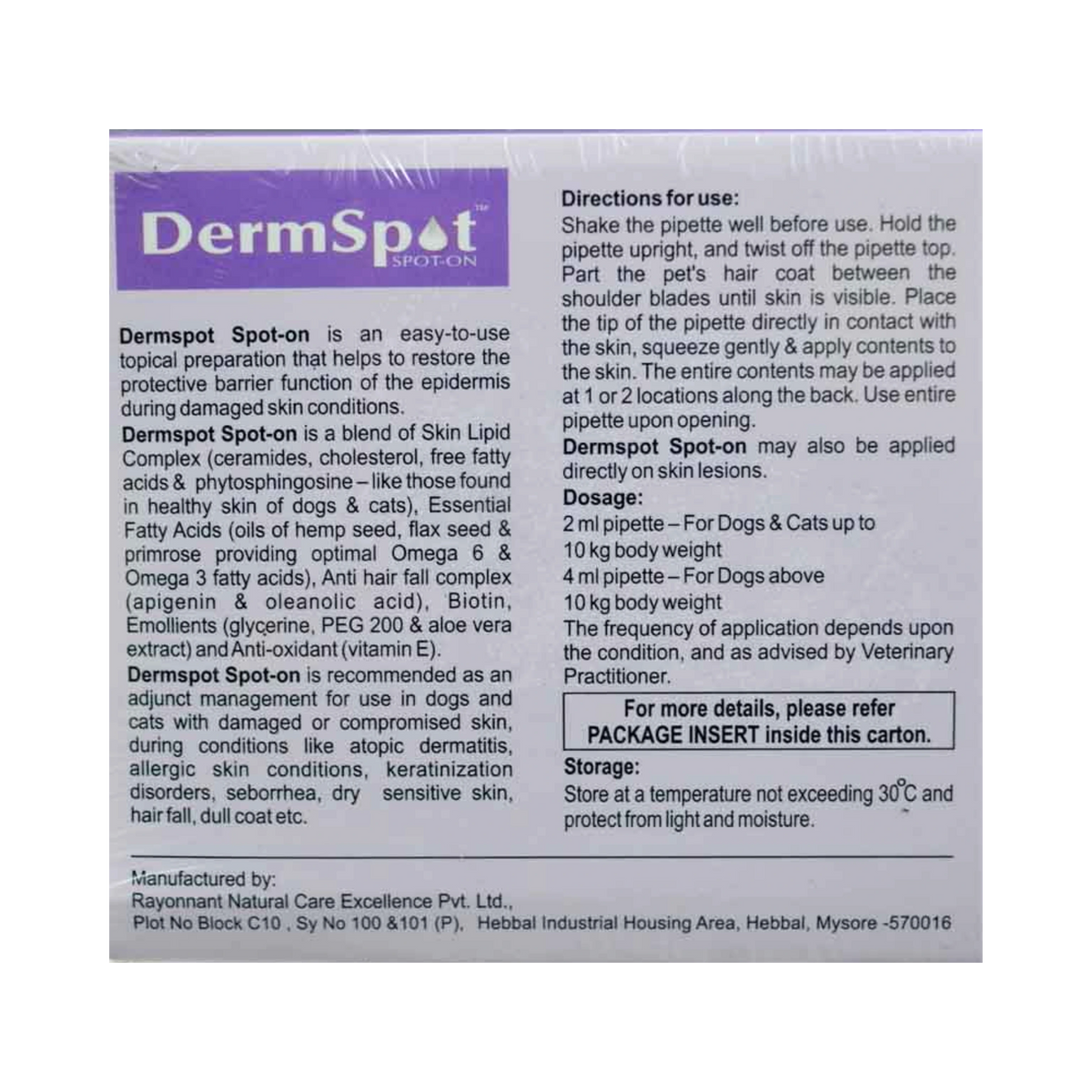 DERMSPOT (10KG+DOG) SPOT-ON - Animeal