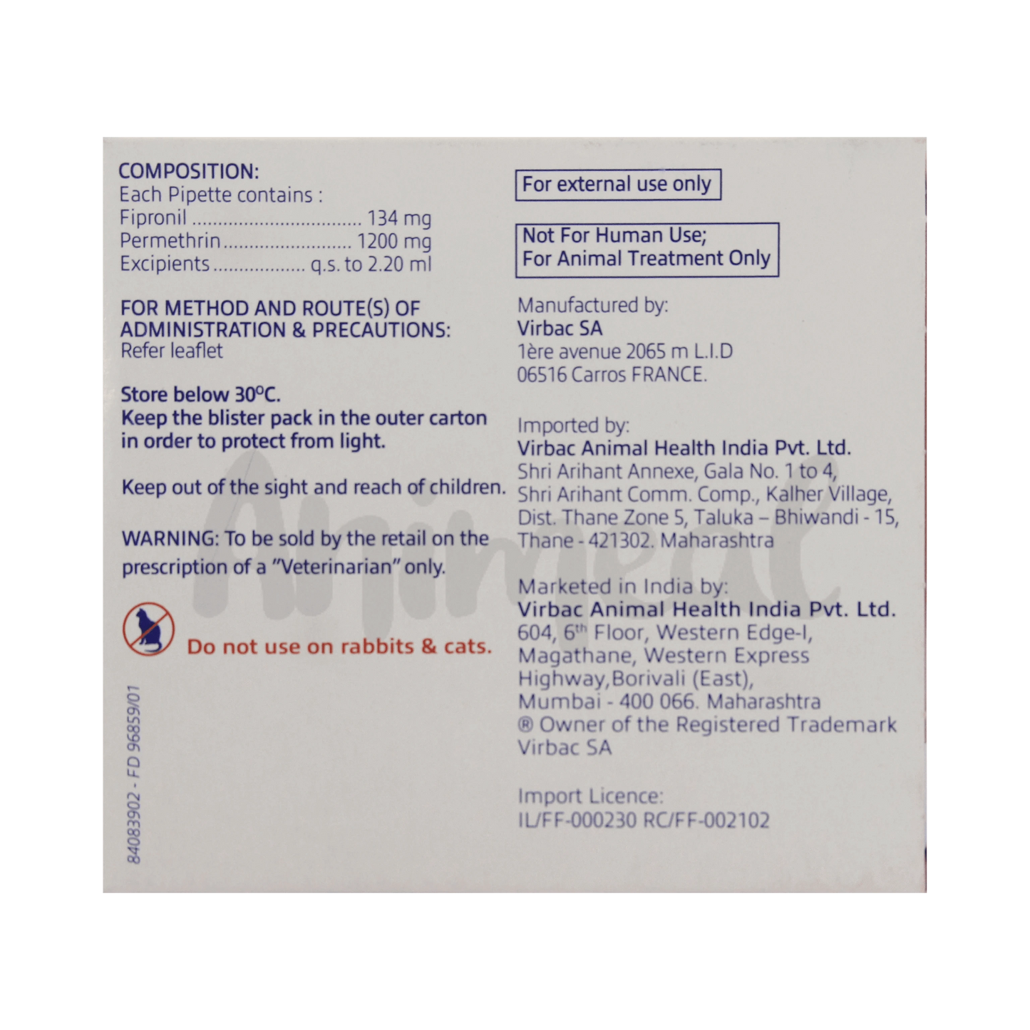 EFFITIX (10-20KG) DOG SPOT ON - Animeal