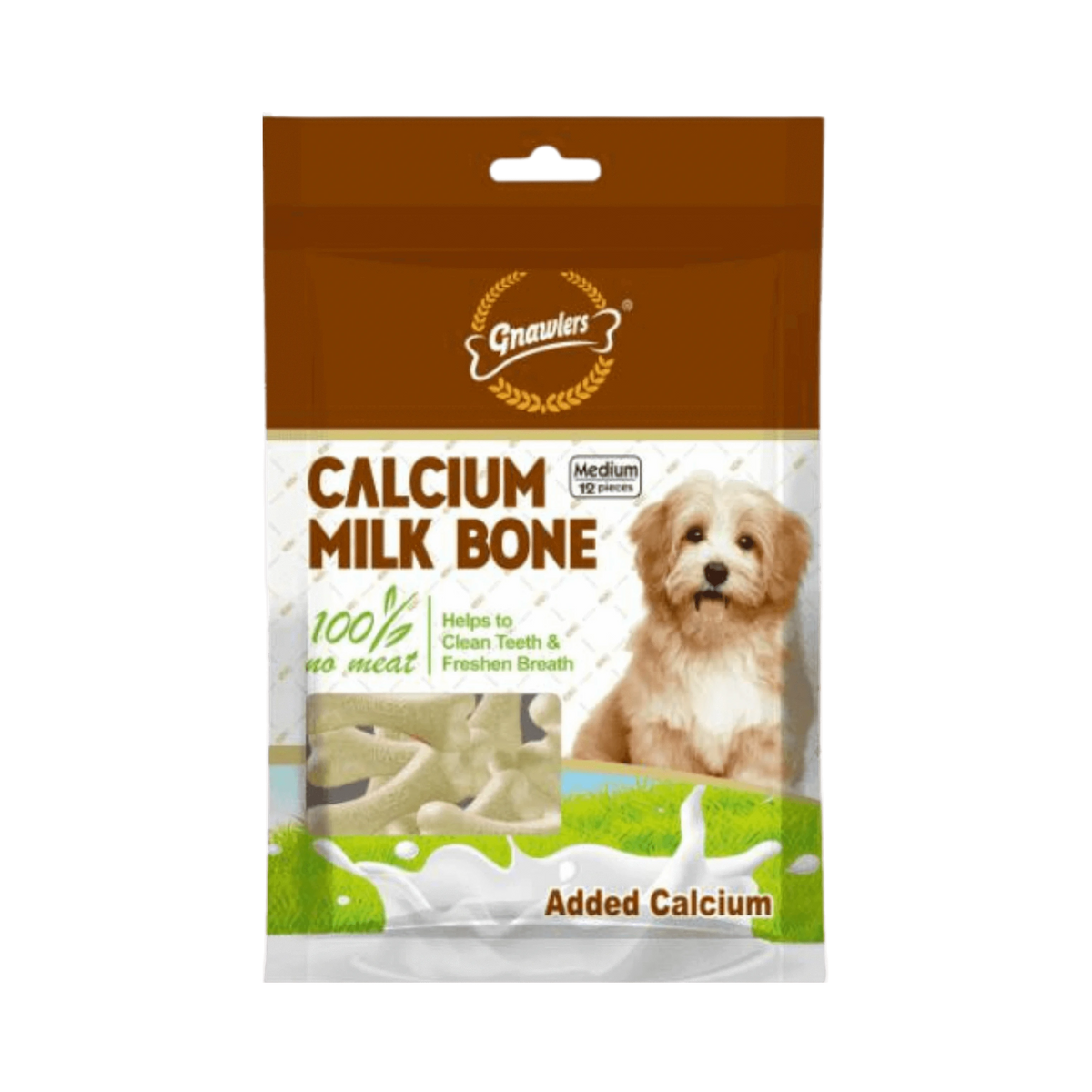 GNAWLERS MEDIUM CALCIUM MILK BONE (M) - Animeal
