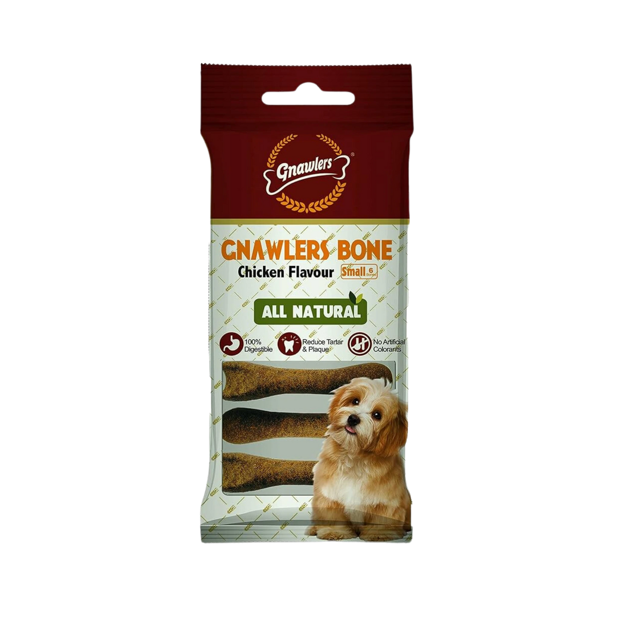 Gnawlers Chicken Bone 6" Inch Dog Treats, 4 pieces - Animeal