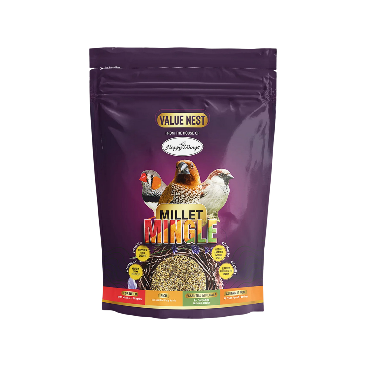 HAPPY WINGS MILLET MINGLE DRY FOOD - Animeal