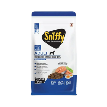 SNIFFY ADULT SALMON & EGG DRY FOOD (M) 3KG