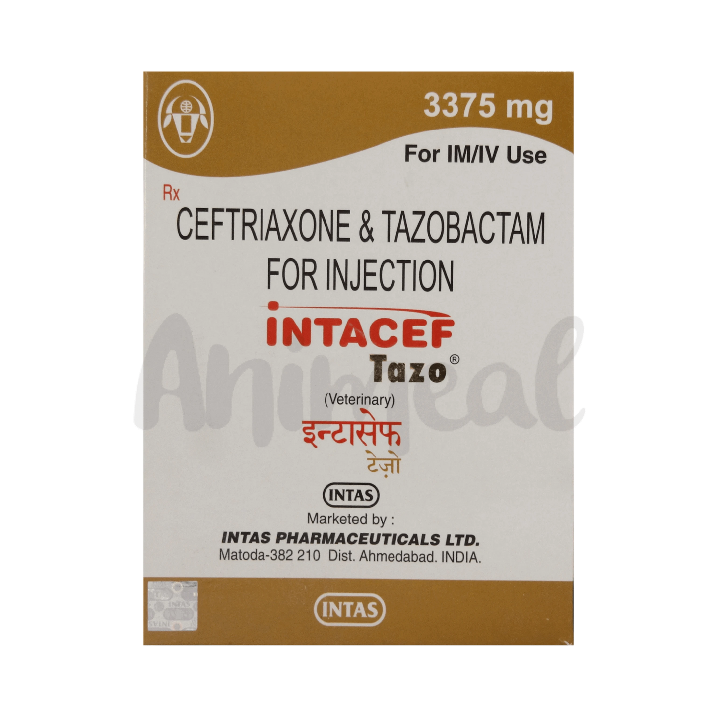INTACEF TAZO 3375MG INJ - Animeal