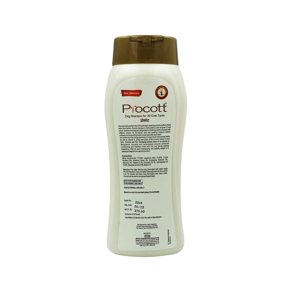 Intas Procott Shampoo for Dogs, 500ml - Animeal