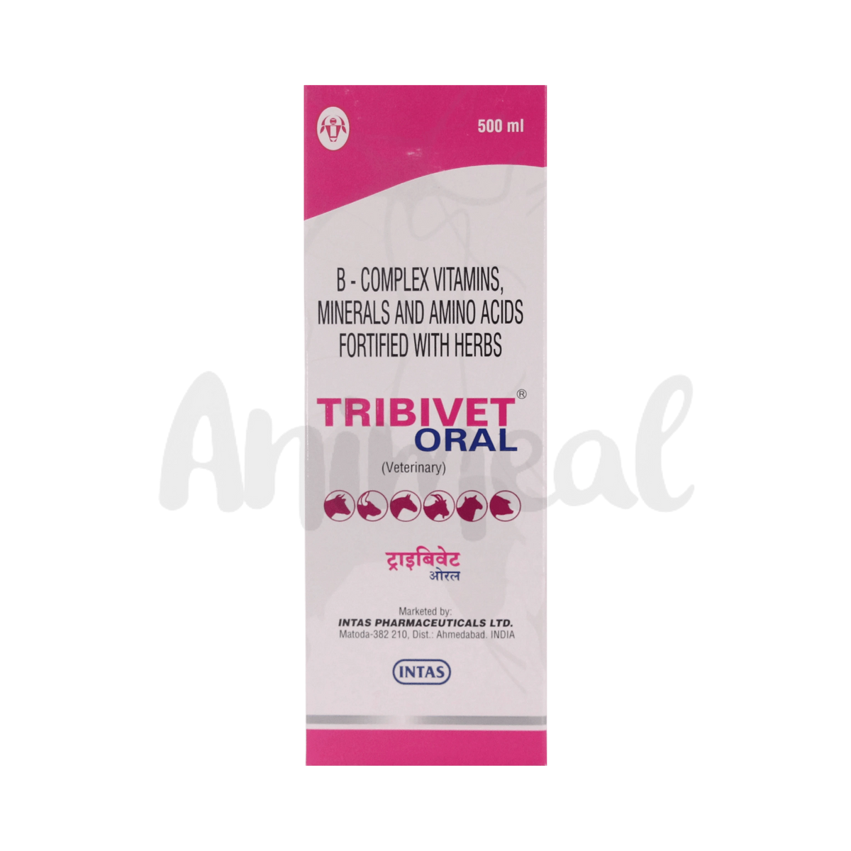 Intas Tribvet Oral Syrup for Farm Animals, 500ml - Animeal