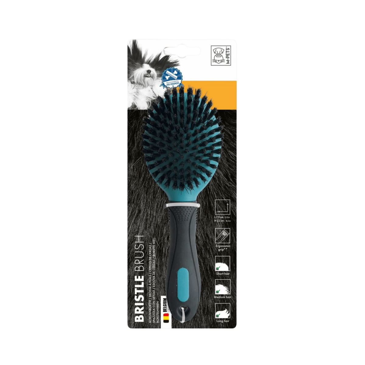 M-Pets Bristle Brush 7.5x22 for Dogs and Cats - Animeal