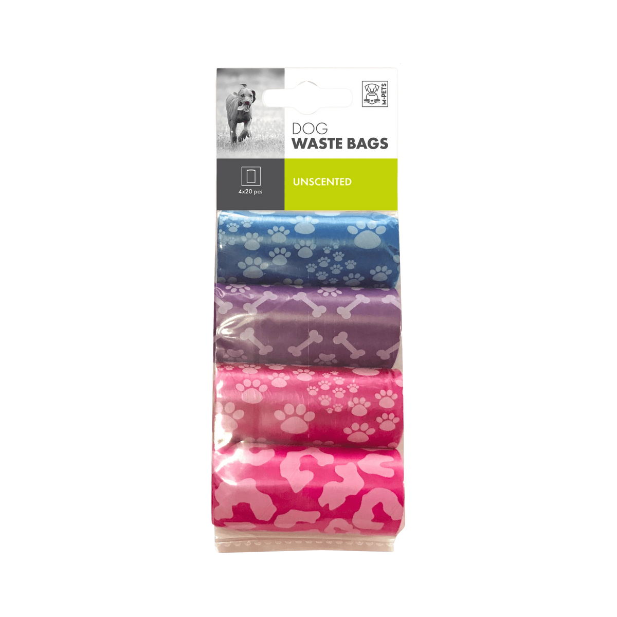 M-Pets Dog Waste Bags (Un-Scented) | 4x20Pcs - Animeal