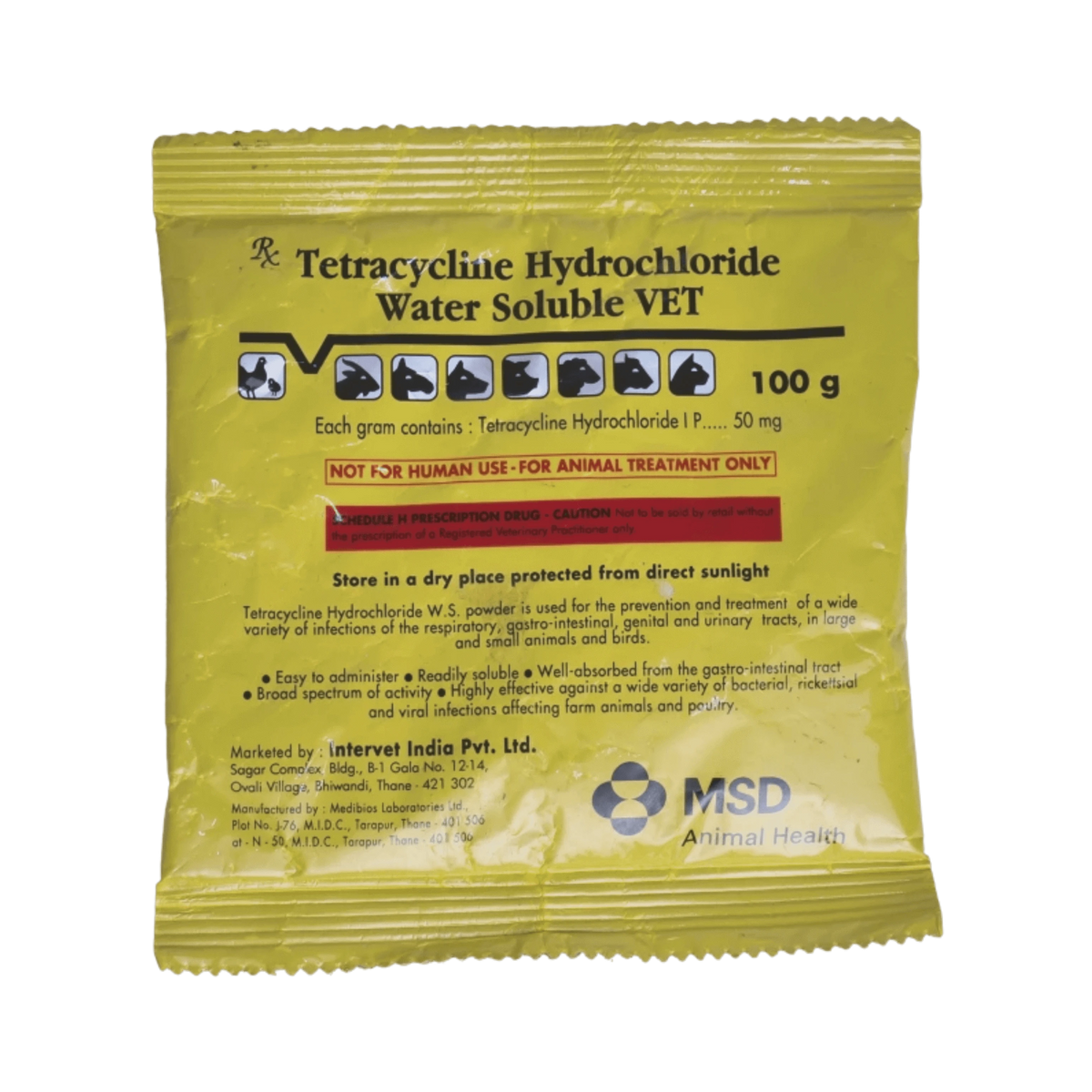 MSD Animal Health Tetracycline Powder for Birds, 100g - Animeal