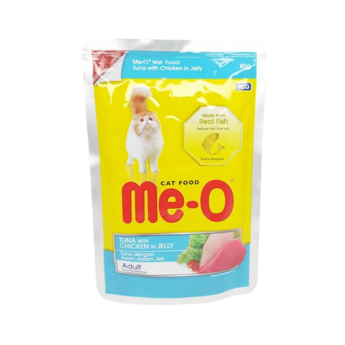 Me-O Jelly Adult Tuna with Chicken Wet Cat Food, 80g - Animeal
