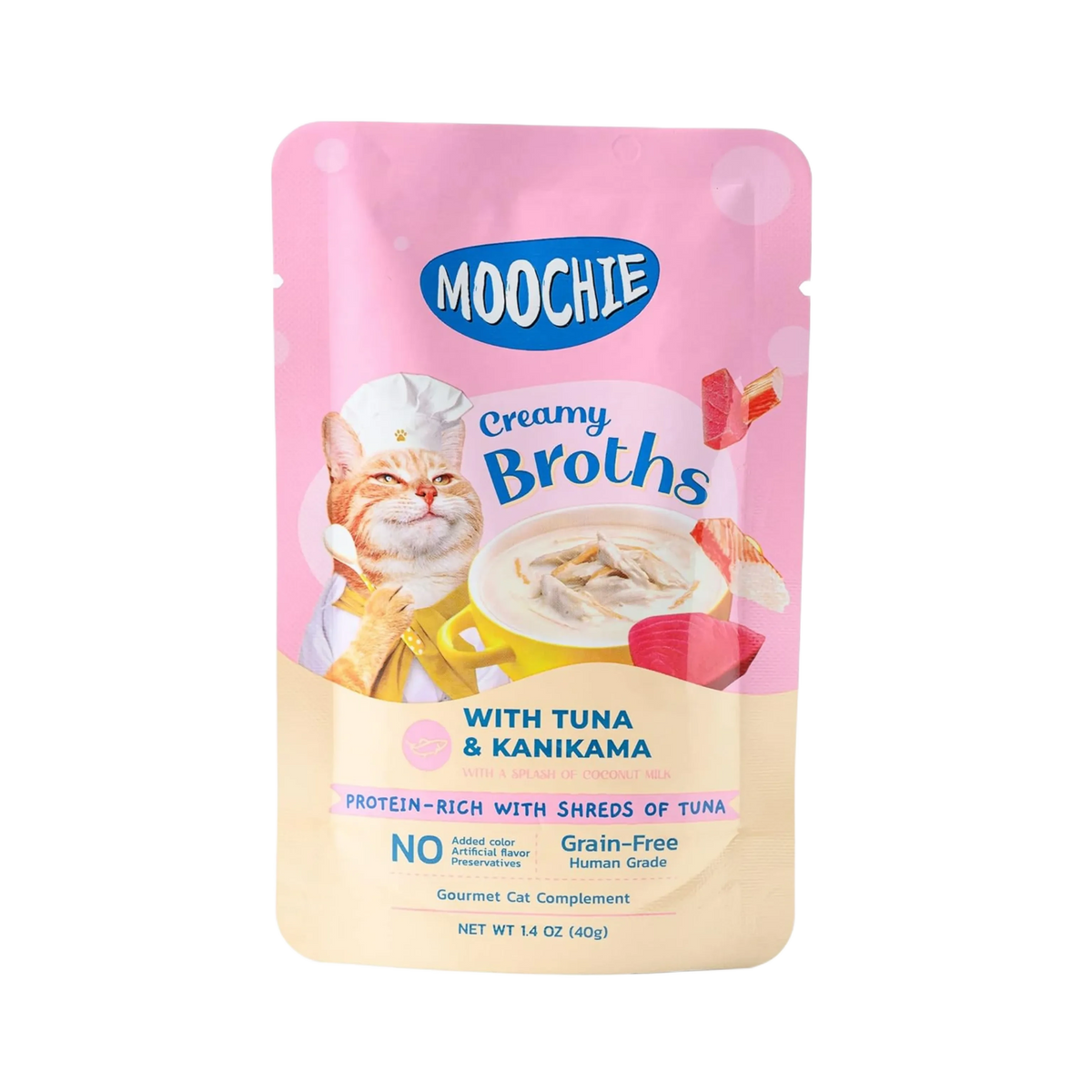 Moochie Creamy Broths Tuna and Kanikama Gravy Wet Cat Food, 40g - Animeal