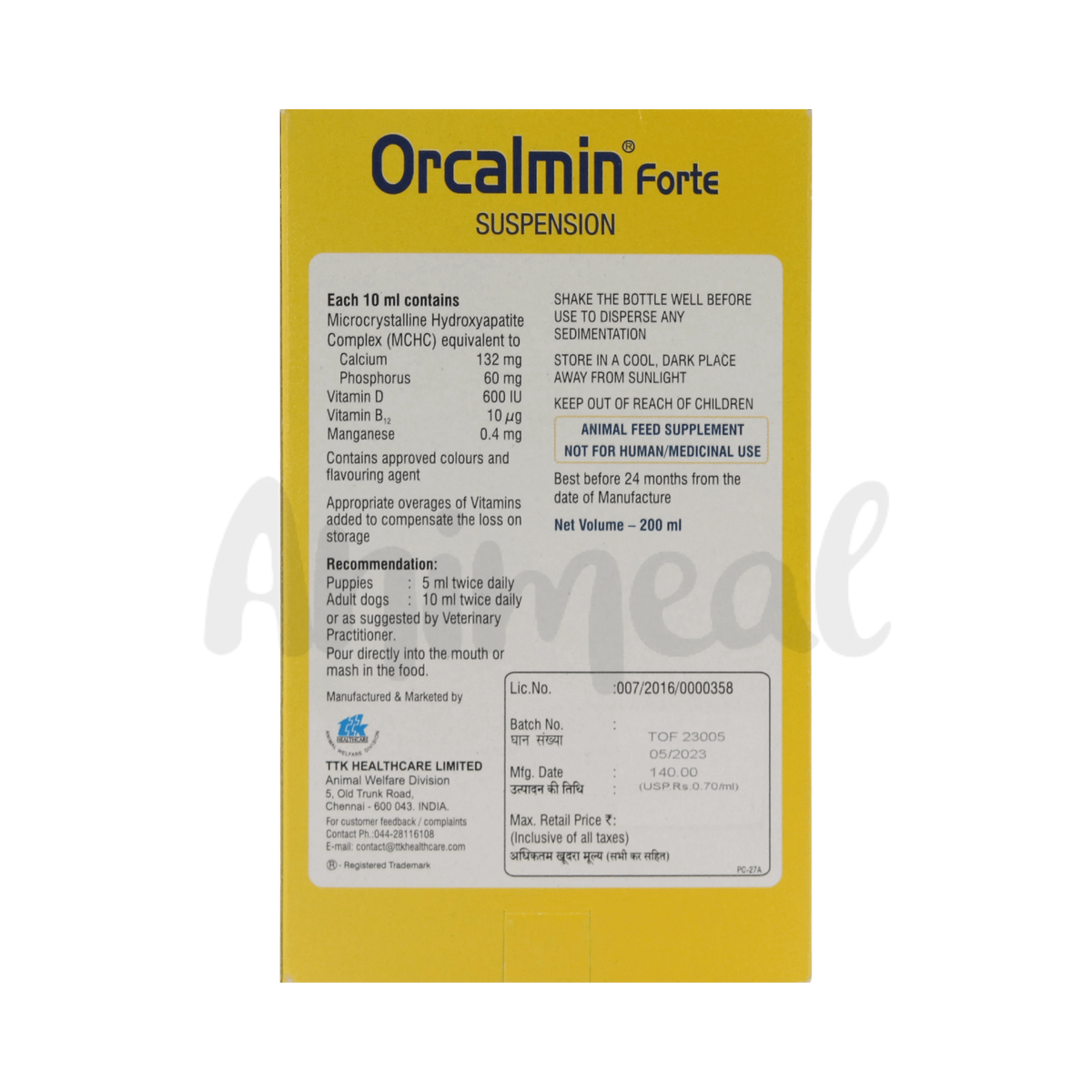 ORCALMIN FORTE SYRUP - Animeal