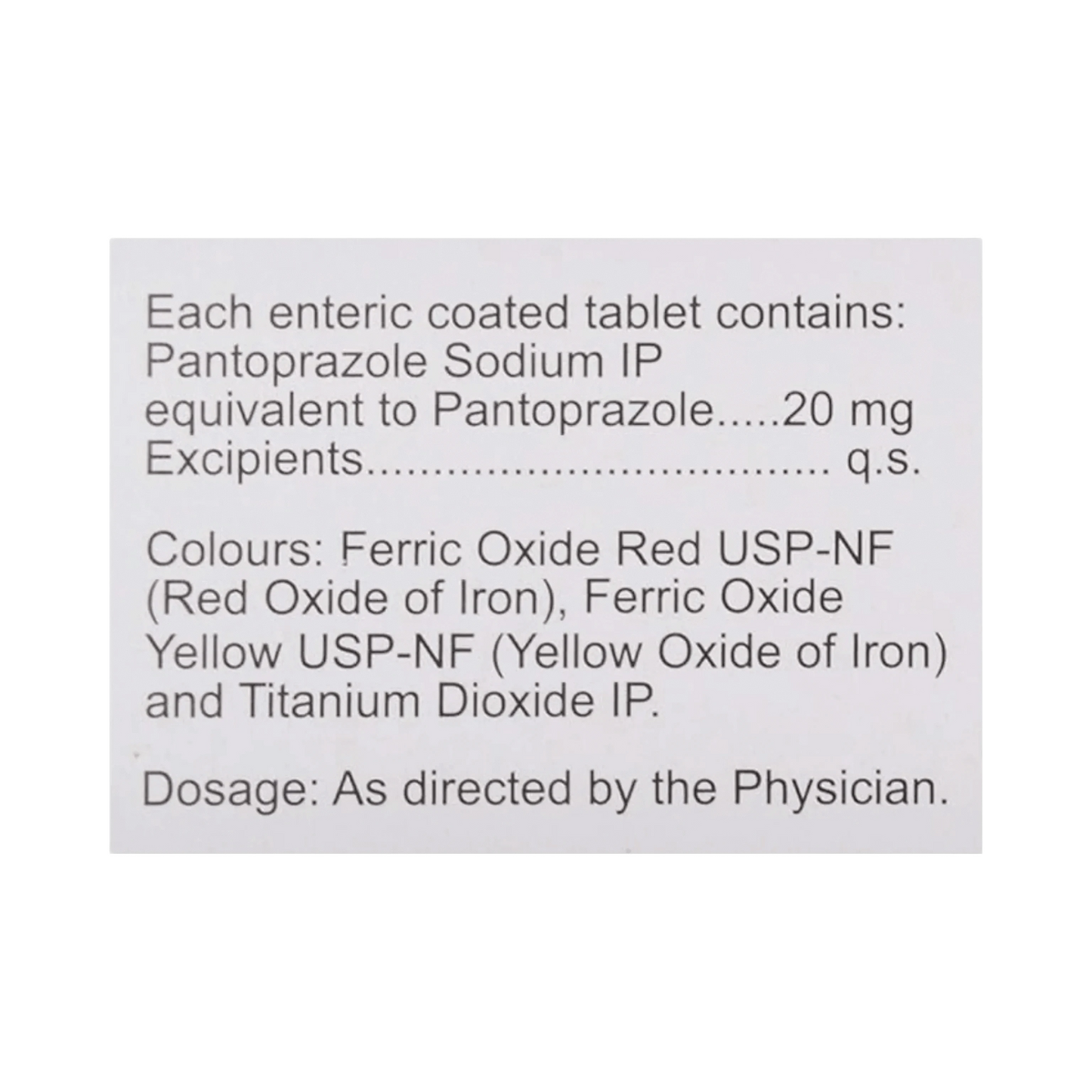 PAN 20MG TABLET - Animeal