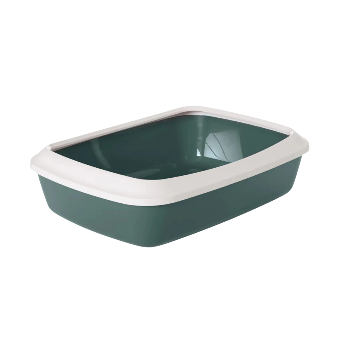 Savic Iriz Cat Litter Tray Plus Rim Nordic Green, 20 inch - Animeal