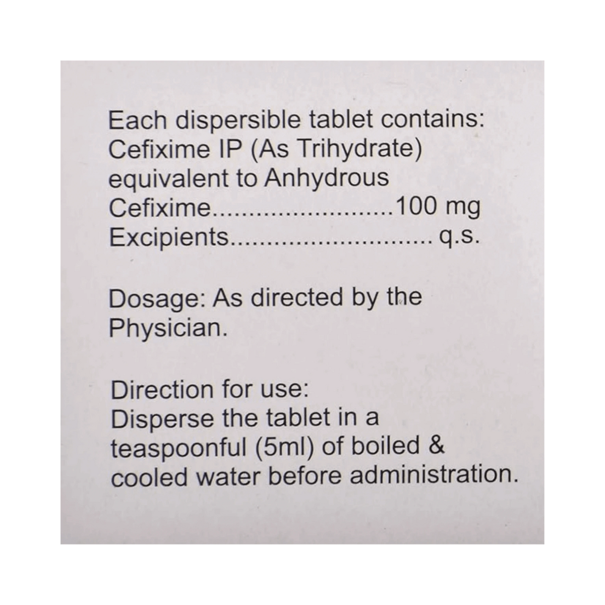 TAXIM-O DT 100MG TABLET - Animeal