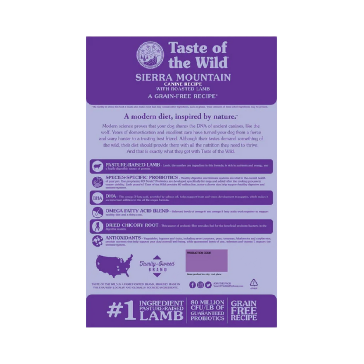 Taste of the Wild Sierra Mountain Roasted Lamb Dry Dog Food, 12kg - Animeal