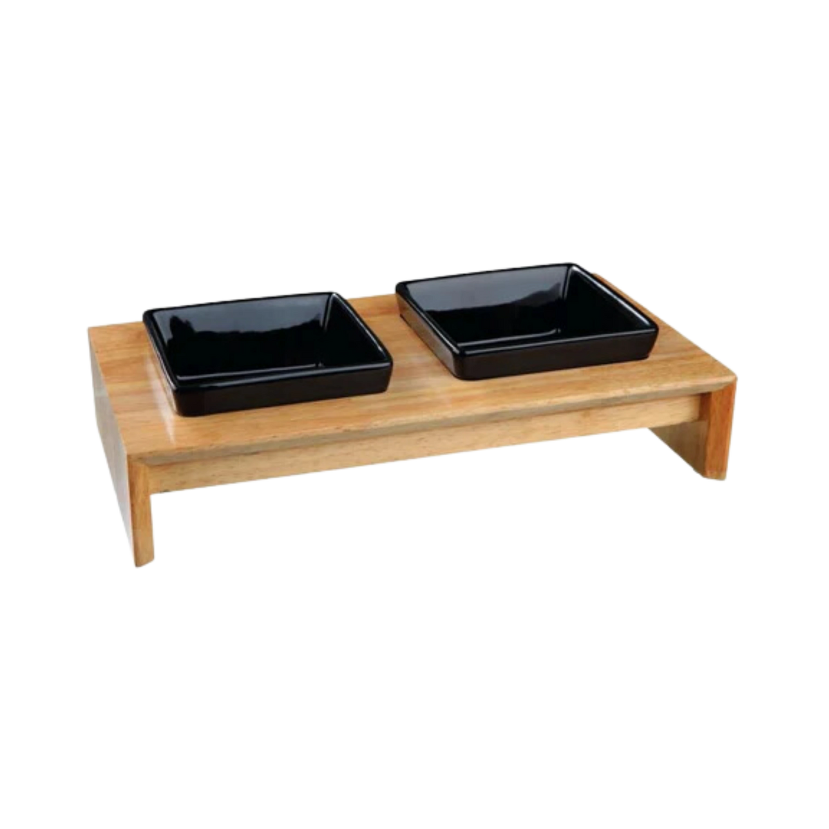 Trixie Bowl Set Ceramic Wood Black for Dogs - Animeal