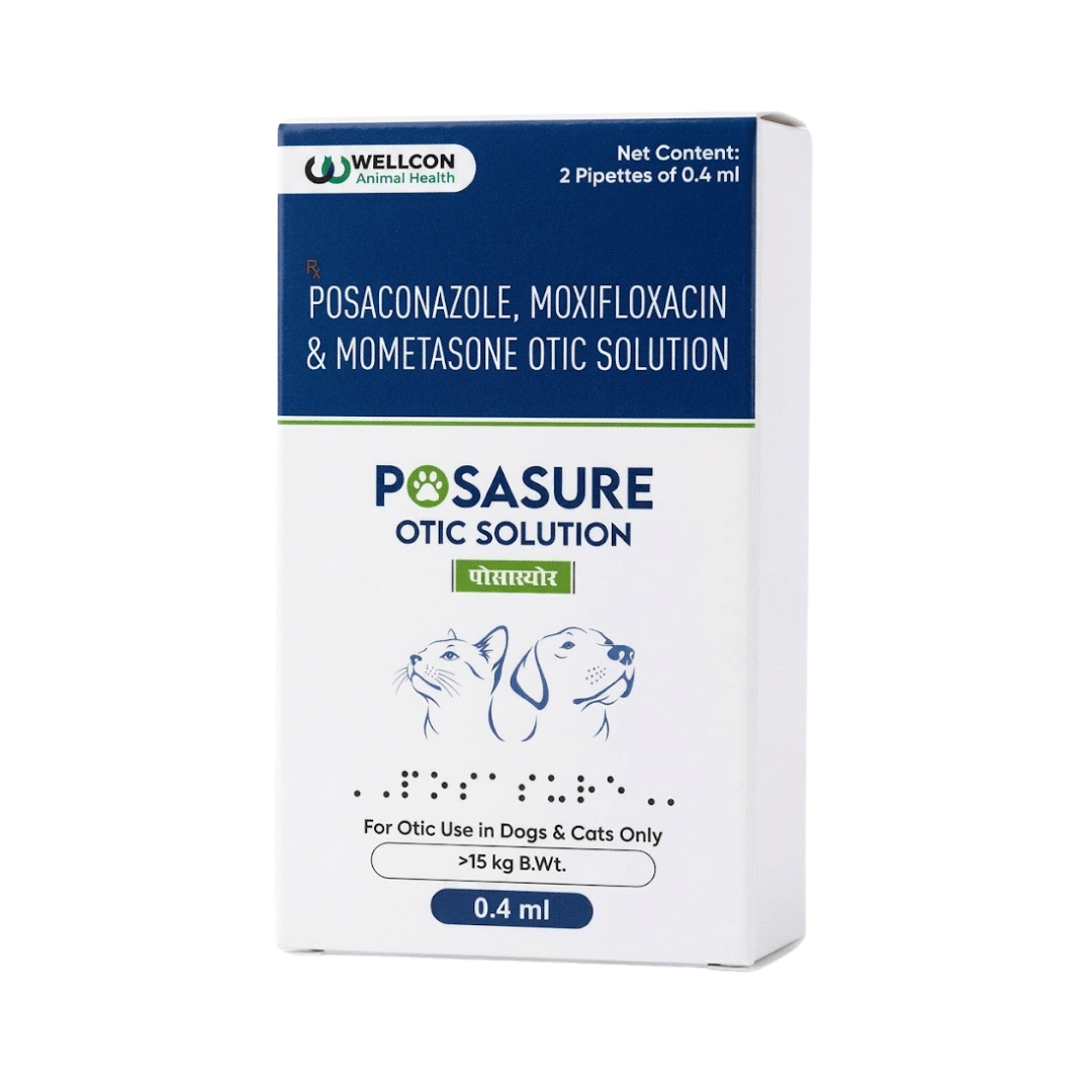 Wellcon Posasure Otic Solution Spot On for Dogs and Cats, 0.4ml