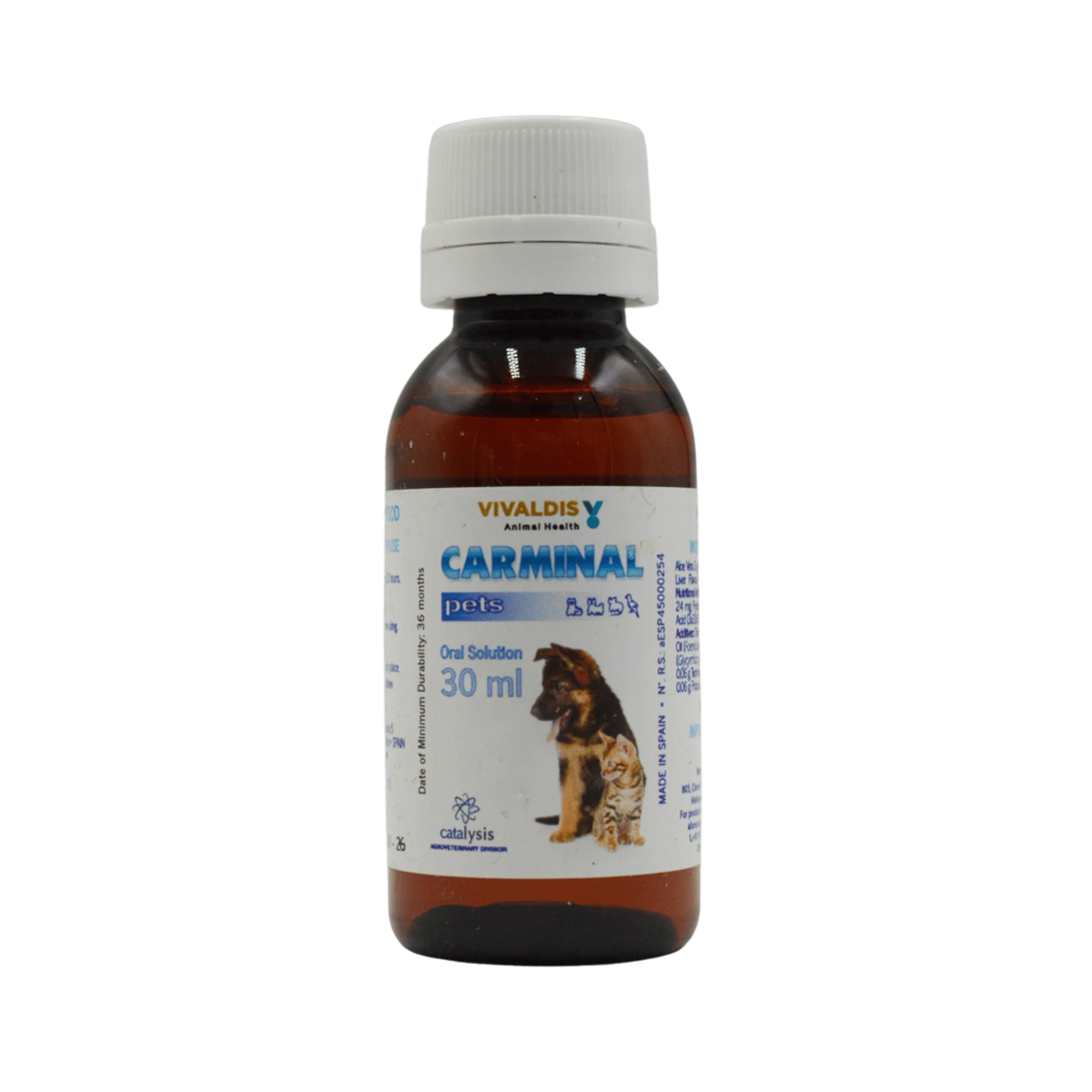 Vivaldis Carminal Vet Digestive Liquid for Dogs and Cats, 30ml - Animeal