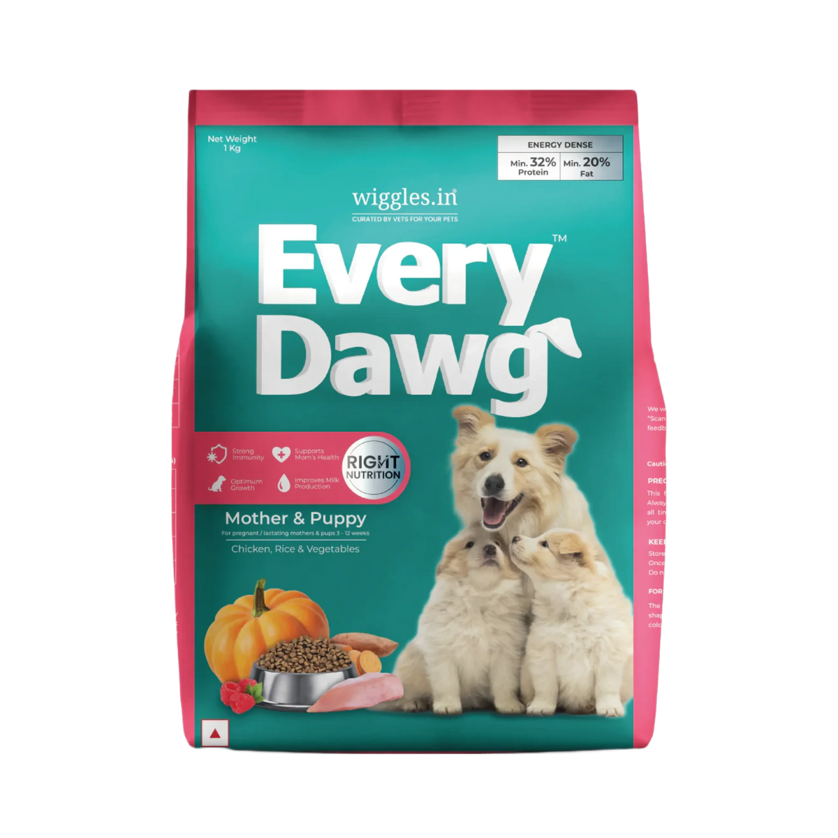 Wiggles Everydawg Mother and Puppy Dry Dog Food, 1kg - Animeal