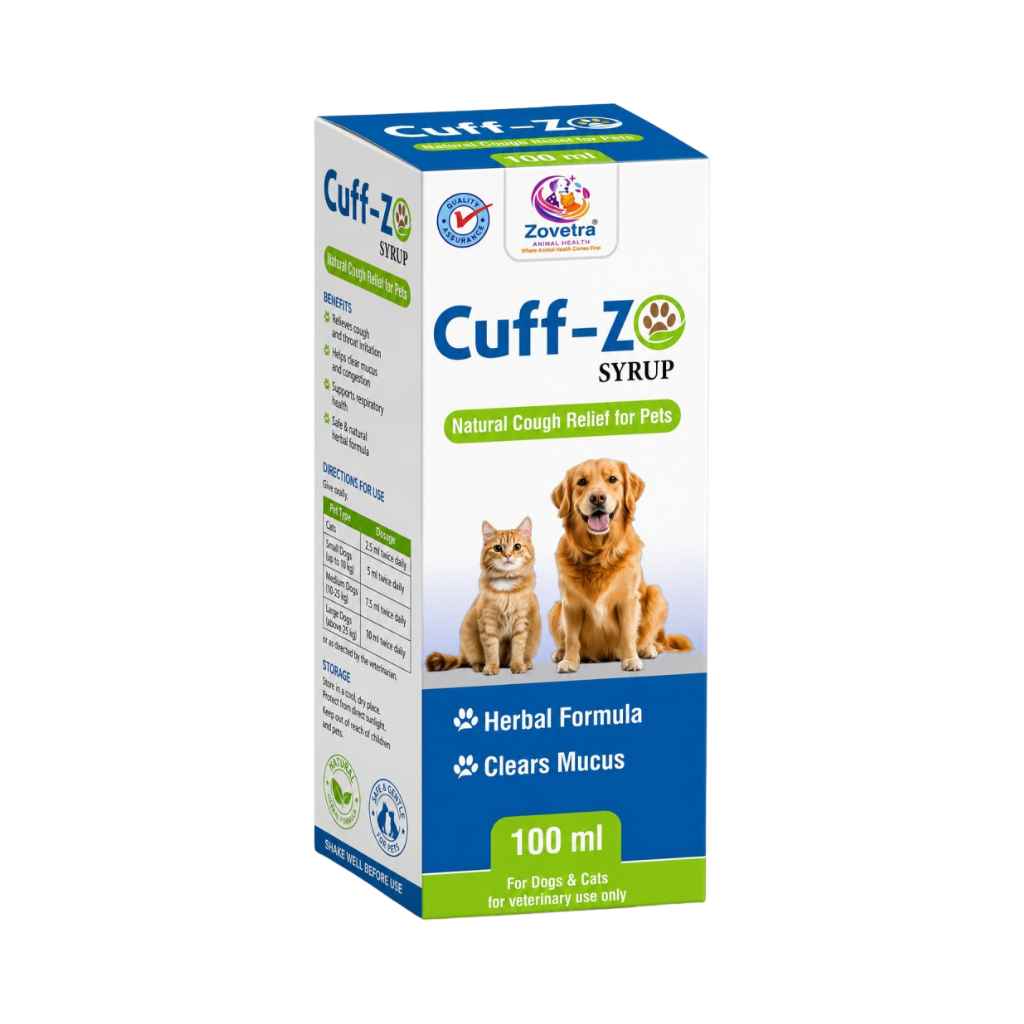 Zovetra Cuff-zo Herbal Cough Syrup for Dogs and Cats, 100ml - Animeal