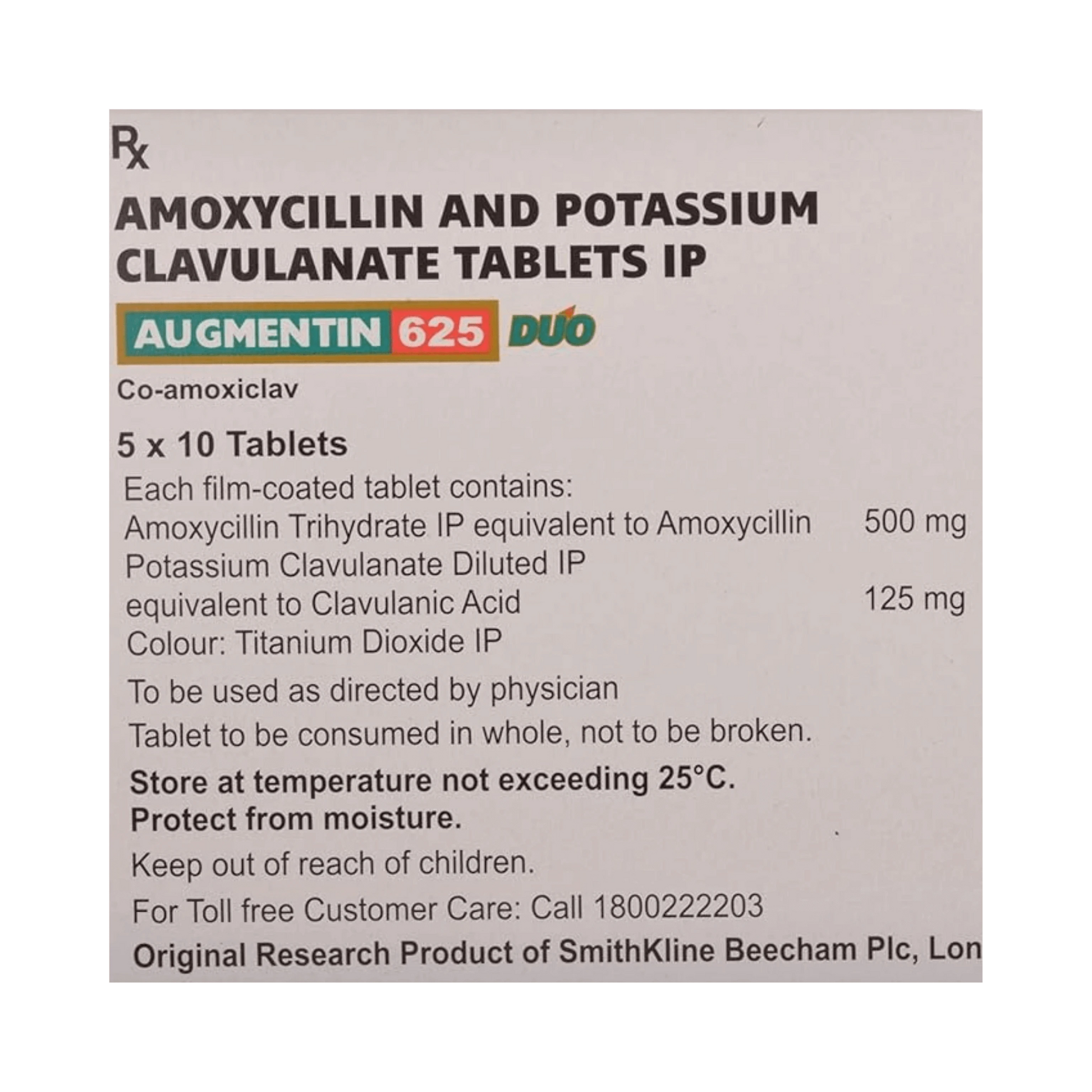 AUGMENTIN 625 DUO TABLET 10TAB