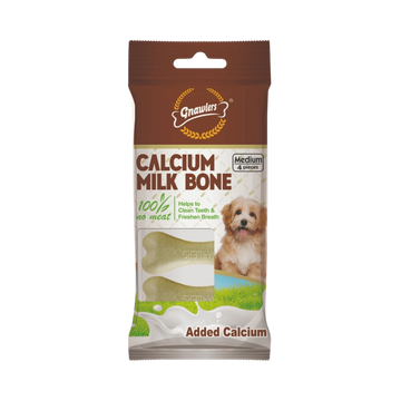 GNAWLERS MEDIUM CALCIUM MILK BONE (S) 4PCS