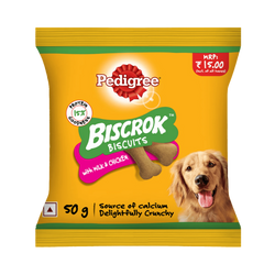 PEDIGREE BISCROK MILK & CHIC BISCUITS (S) 50GM