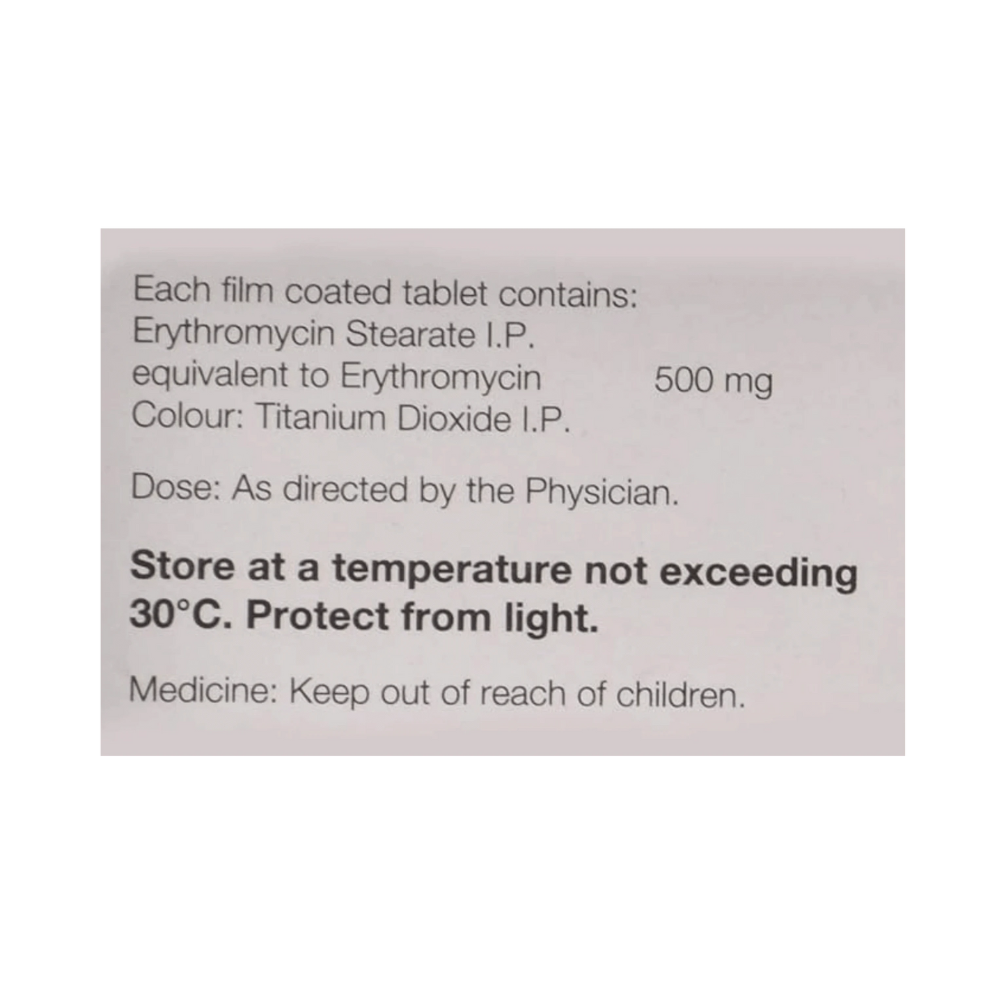 ERYTHROCIN-500MG TABLET