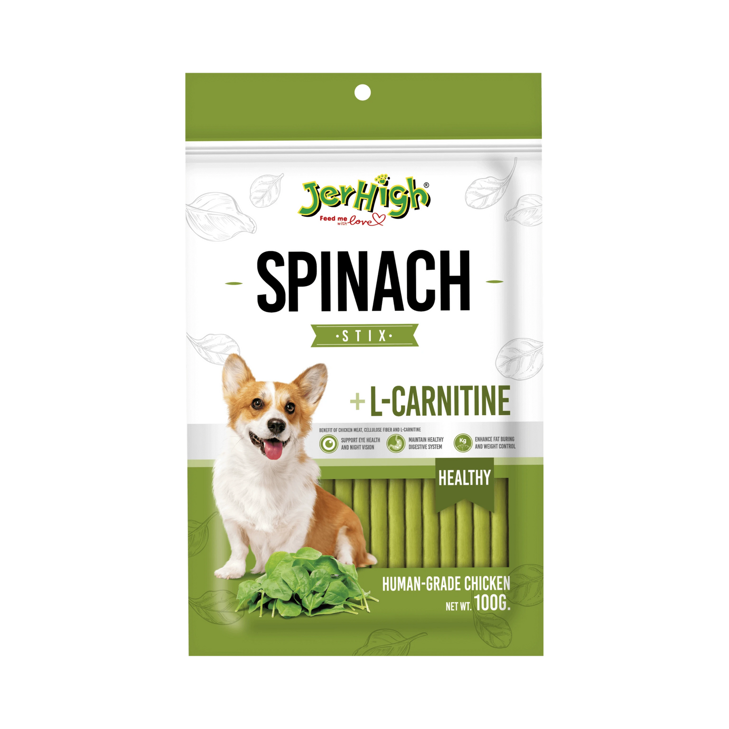 JERHIGH SPINACH TREAT (L) 100GM