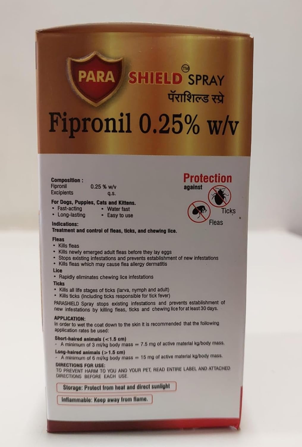 Parashield Fleas & Ticks Spray for Dogs and Cats - 250 ML