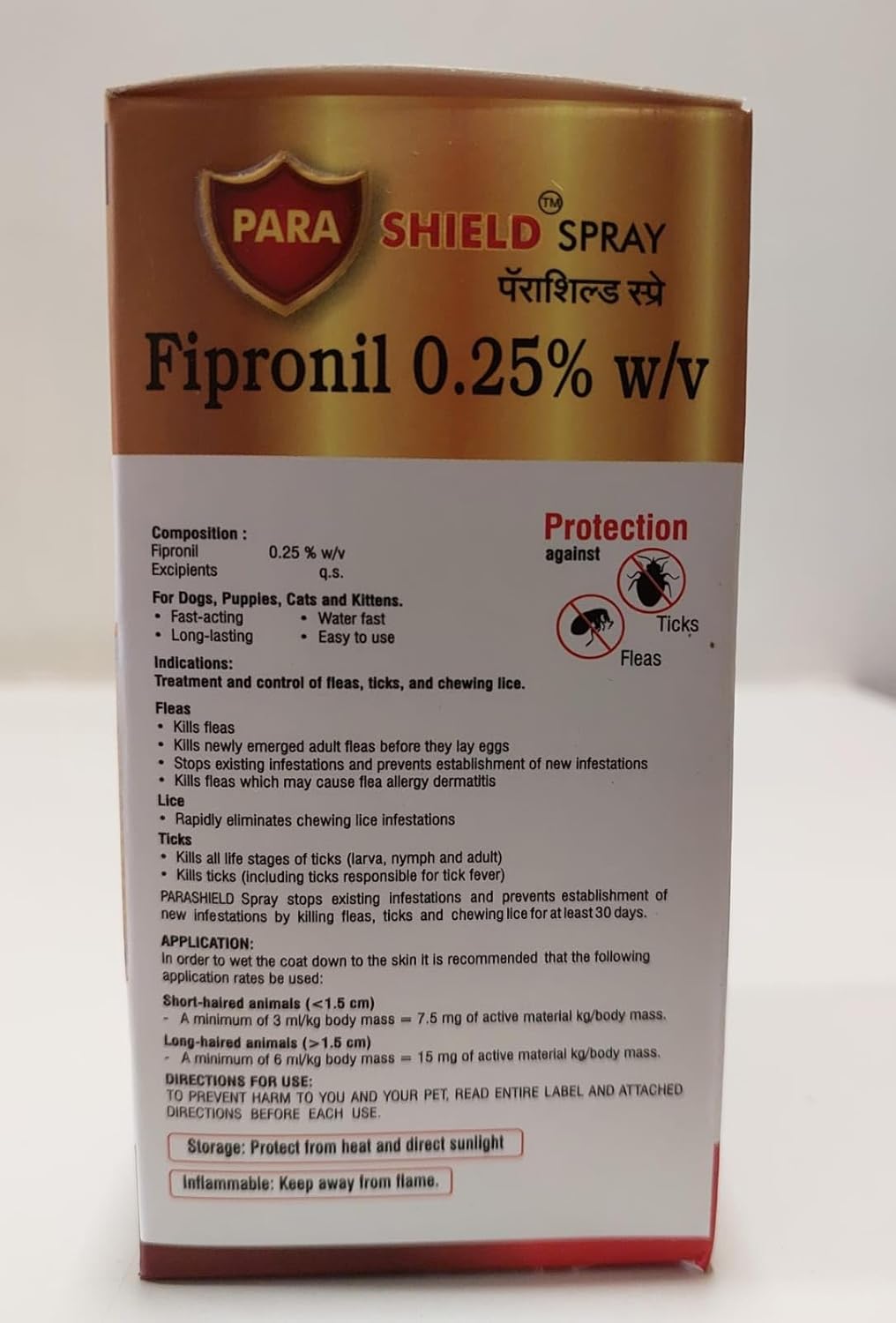 Parashield Spray (100ML) for Ticks and Fleas