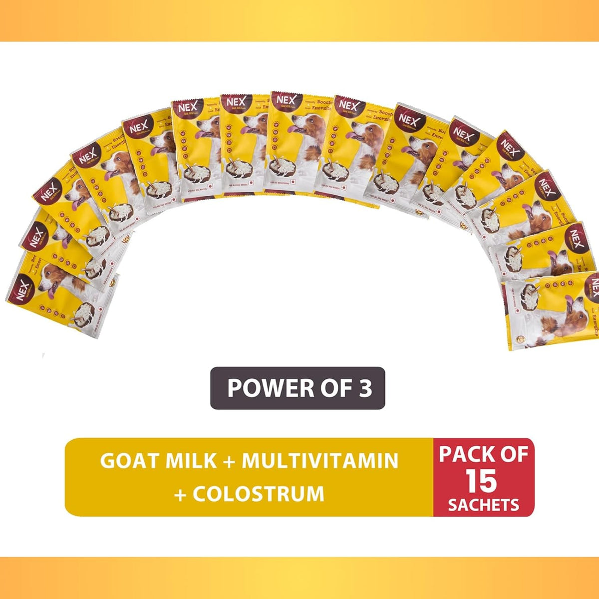 Goat Milk + Multivitamin + Colostrum (Immunity Booster) for Dogs | Pack of 15 Sachets