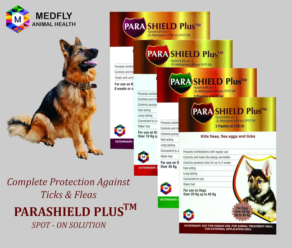 Parashield Plus Spot On Treatment for Dogs 10-20 kg(Pack of 3)