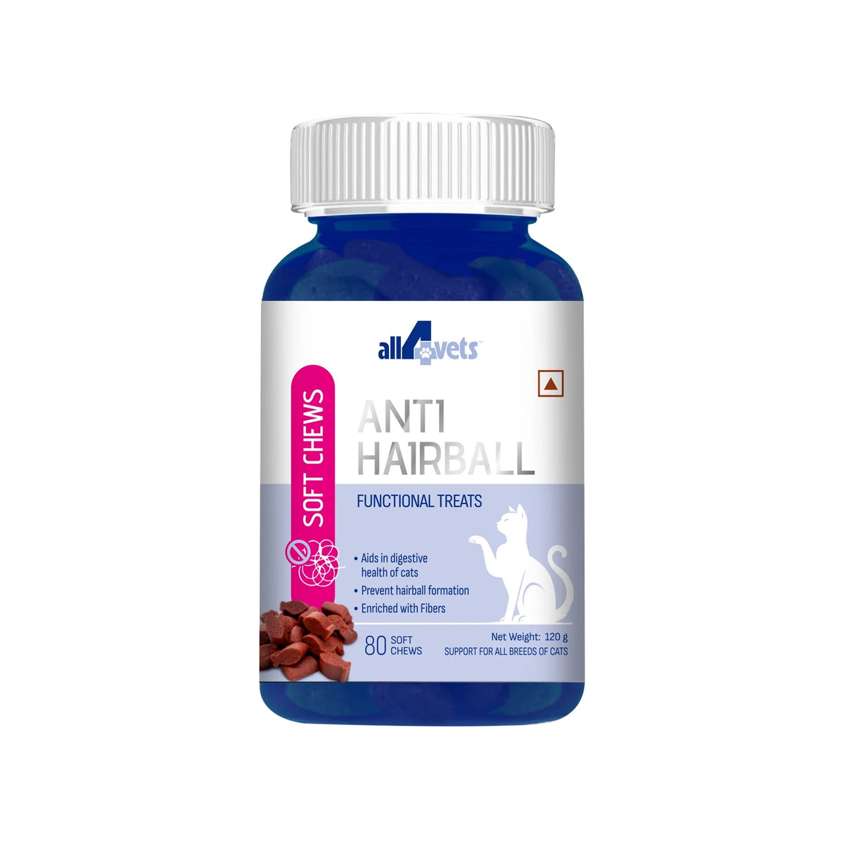 ALL4VETS ANTI HAIRBALL SOFT CHEWS FOR CATS [80 CHEWS] - Animeal