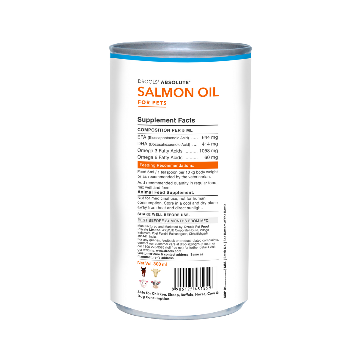 Absolute Salmon Oil for Dogs and Cats | 300ml - Animeal
