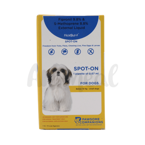 Adisan Flickout F Spot On 0 to 10kg for Dogs and Cats, 0.67ml - Animeal