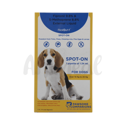 Adisan Flickout F Spot On 10 to 20kg for Dogs and Cats, 1.34ml - Animeal