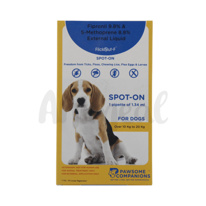 Adisan Flickout F Spot On 10 to 20kg for Dogs and Cats, 1.34ml - Animeal