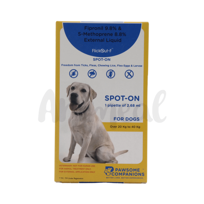 Adisan Flickout F Spot On 20 to 40kg for Dogs and Cats, 2.68ml - Animeal