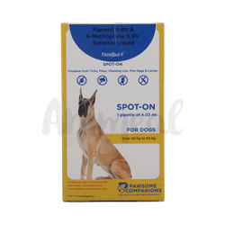 Adisan Flickout F Spot On 40 to 60kg for Dogs and Cats, 4.02ml - Animeal