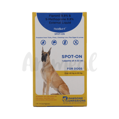 Adisan Flickout F Spot On 40 to 60kg for Dogs and Cats, 4.02ml - Animeal