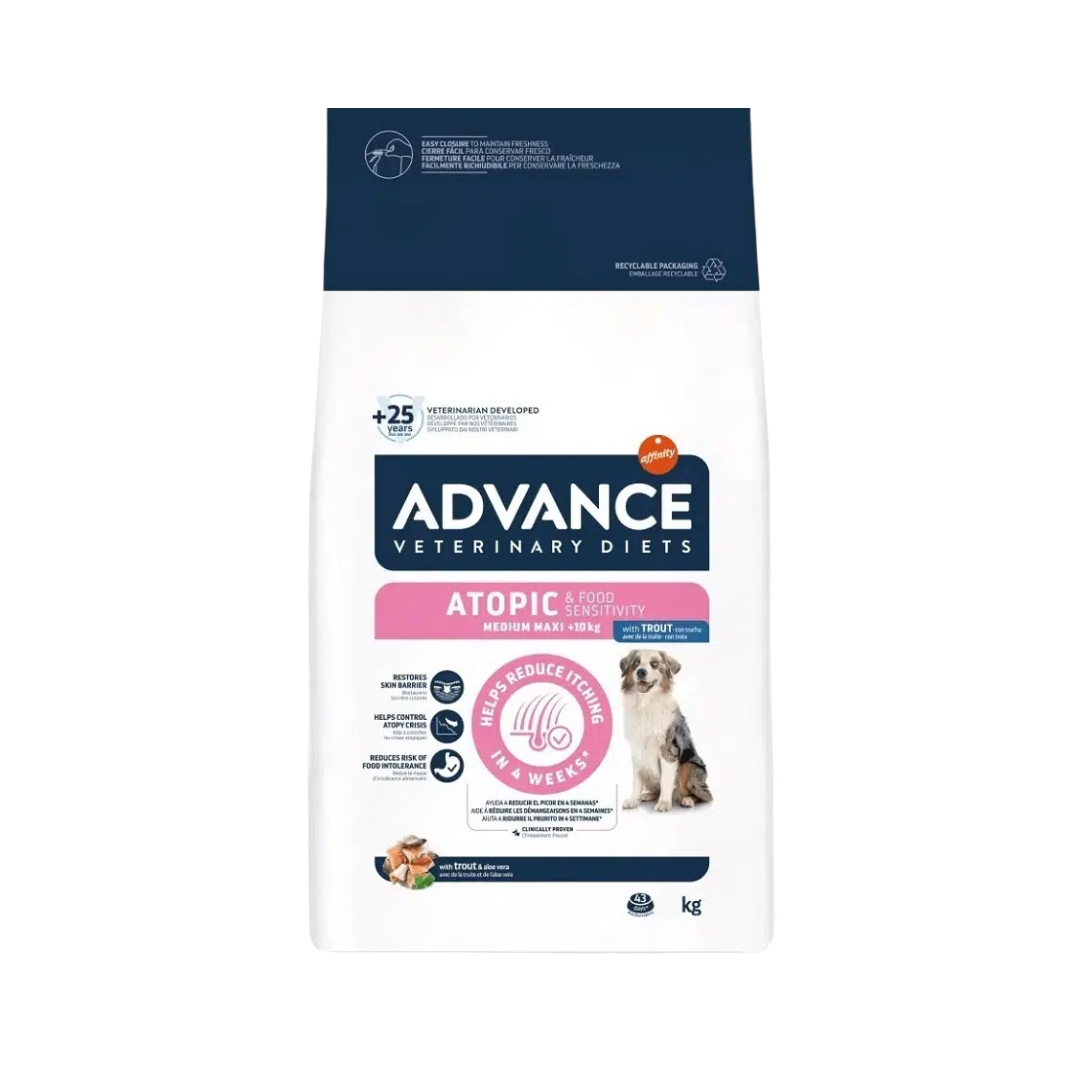 Advance Veterinary Diets Atopic Medium and Maxi Dry Dog Food, 3kg - Animeal