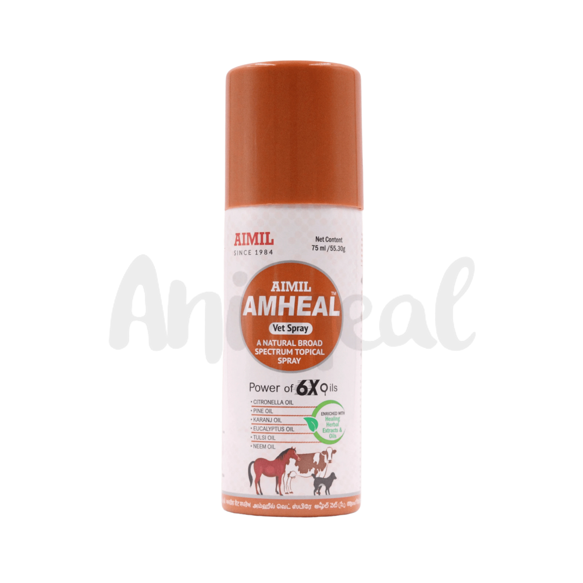 Aimil Amheal Vet Spray for Dogs and Cats, 75ml - Animeal