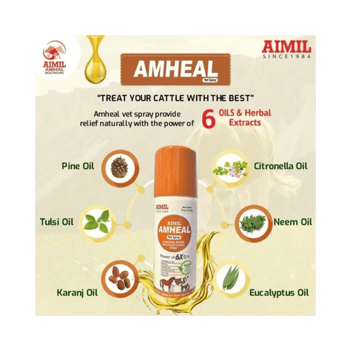 Aimil Amheal Vet Spray for Dogs and Cats, 75ml - Animeal