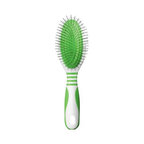 Andis Medium Pin Brush White & Lime Green for Dogs, Medium - Animeal